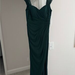 Azazie Dark Green Maxi Dress